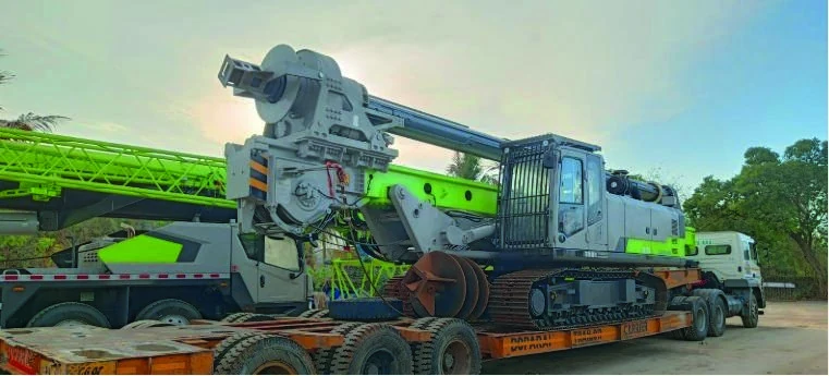 Drilling machinery at work
