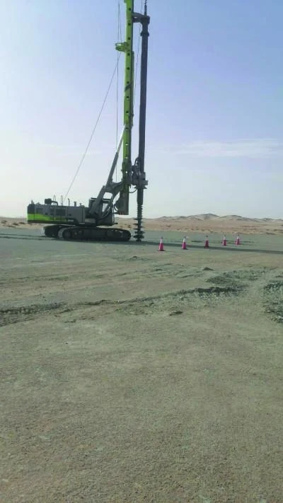 Completed foundation drilling area
