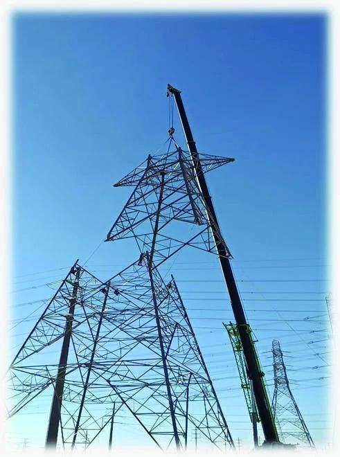 Transmission tower erection