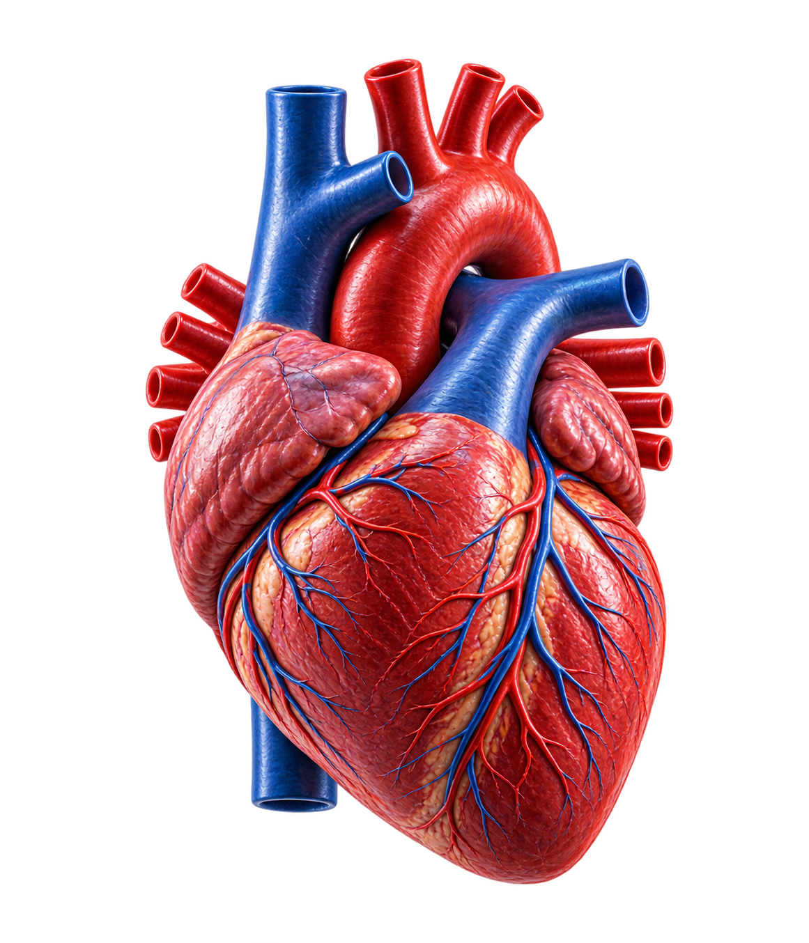 Anatomical human heart representing connected patient care